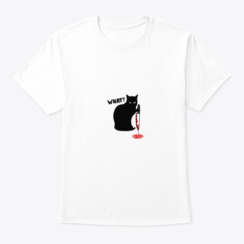 Murderous Black Cat With Knife T-Shirt