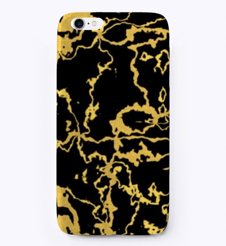 Black and Gold Marble Print