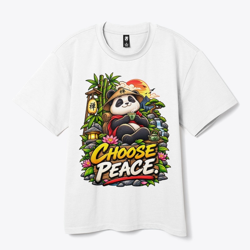 Choose Peace Panda T-Shirt Design 