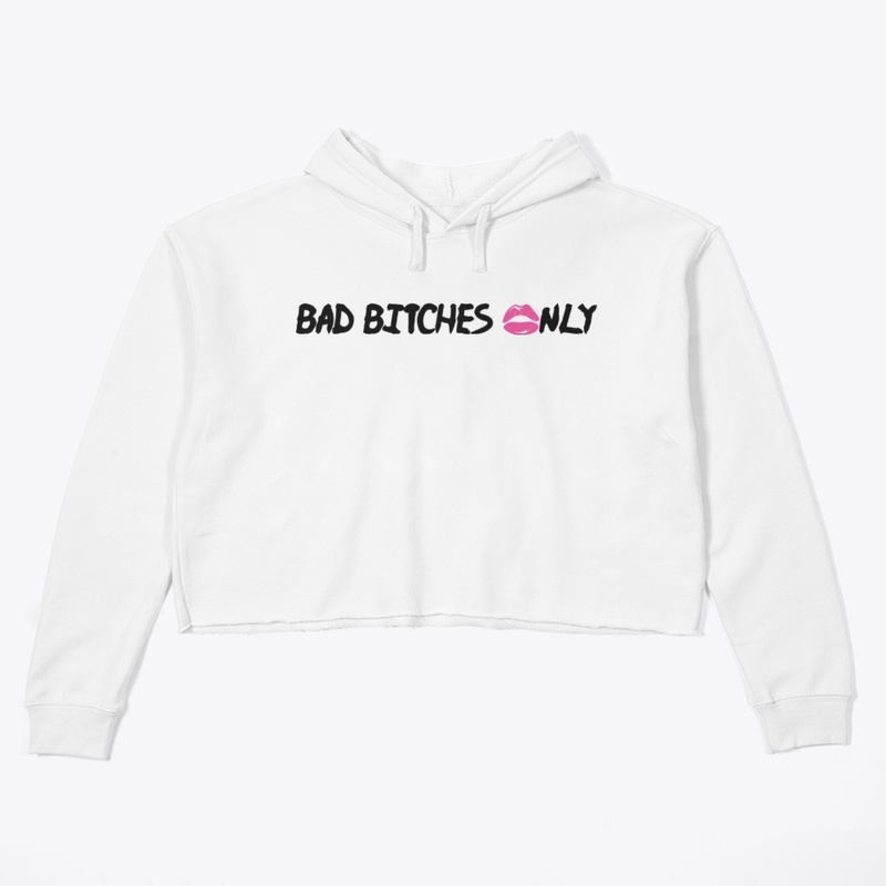 Women's BBO Crop Hoodie Black Font