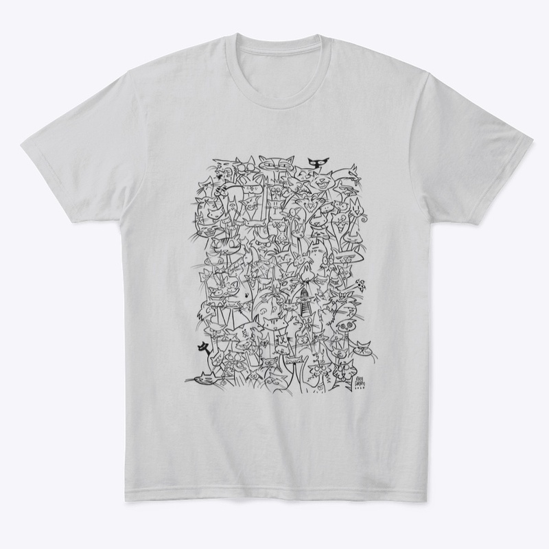 100 CATS - black graphic on light colors