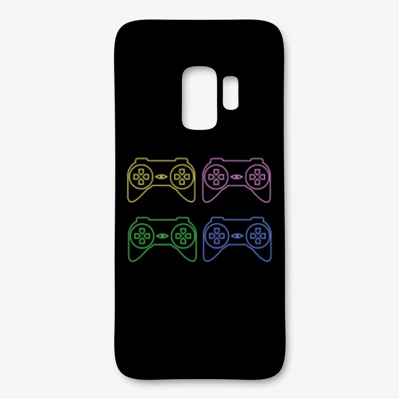 a colourful controller ,T-shirt.