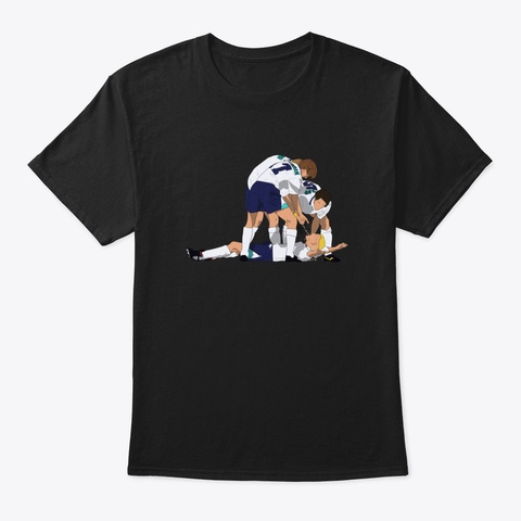 Gazza Euro 96 Dentist Chair Goal Celebra Black T-Shirt Front