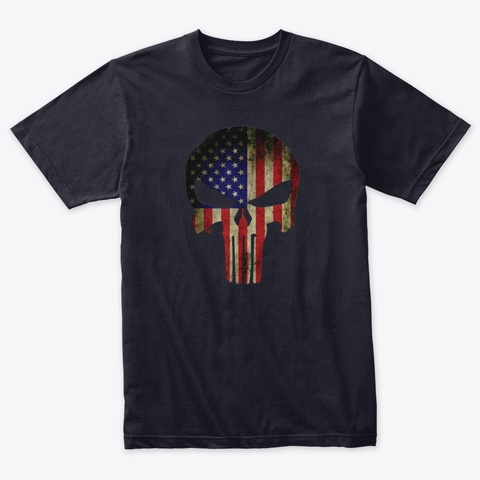 Punisher Usa Vintage Navy Camiseta Front