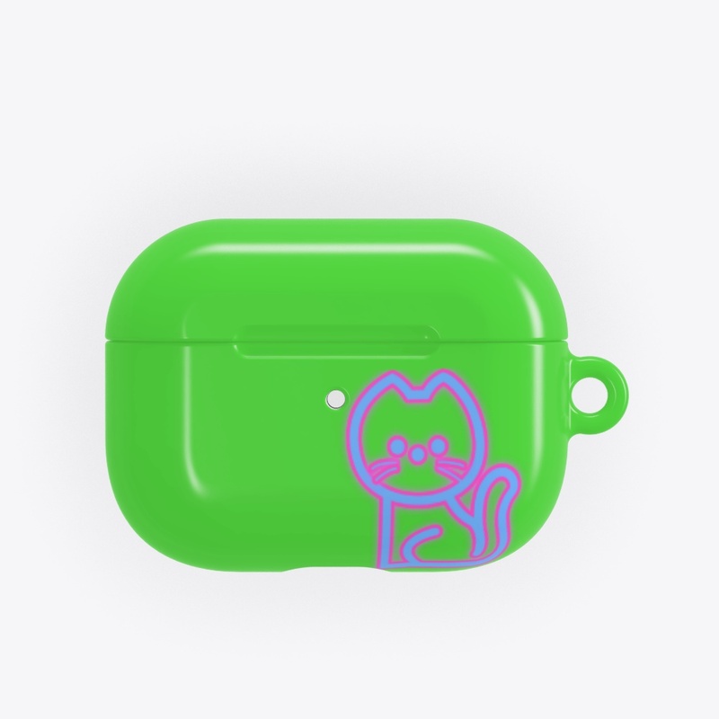 Neon Cat AirPods Case