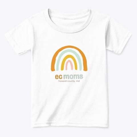 Rainbow Design  White  T-Shirt Front