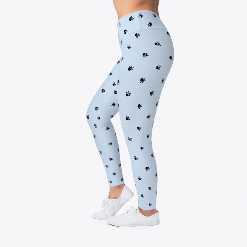 Halloween, Black Skulls, leggings.