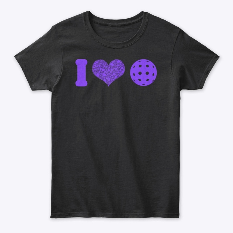 I heart pickleball electric purple