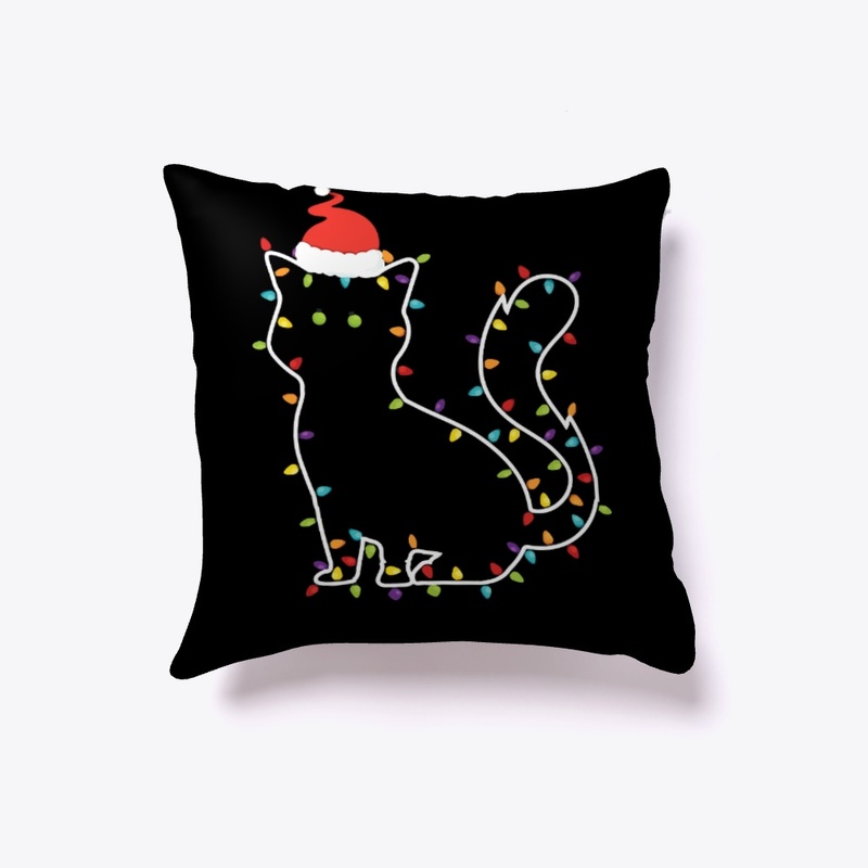 Christmas Cat Made of Lights