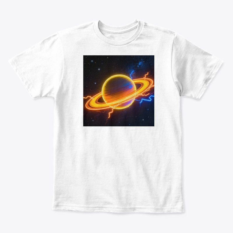 Neon Saturn: Glowing Rings