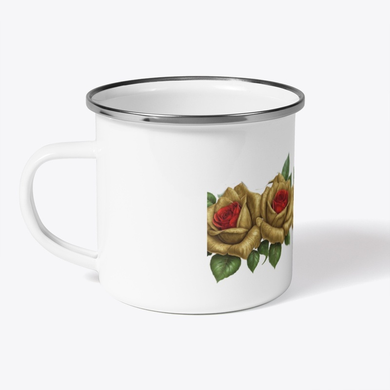 Golden Rose On Drinkware