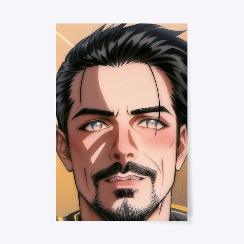 Anime Manga Themed Goatee Dude Portrait