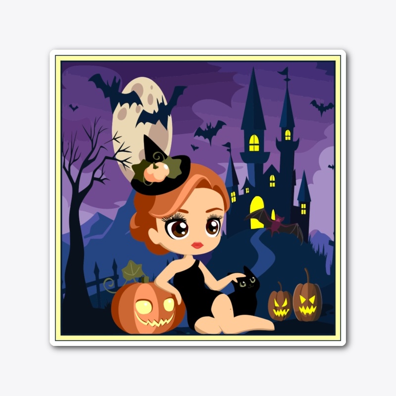 HALLOWEEN GLAMOUR WITCH STICKER