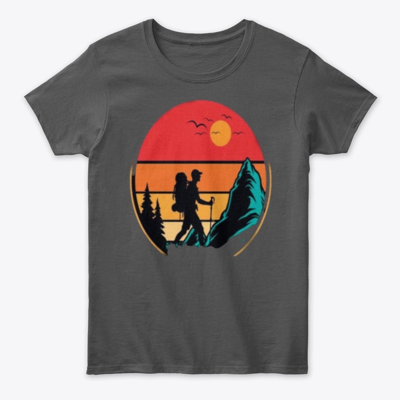 Mountain Hiker at Sunset – Adventure
