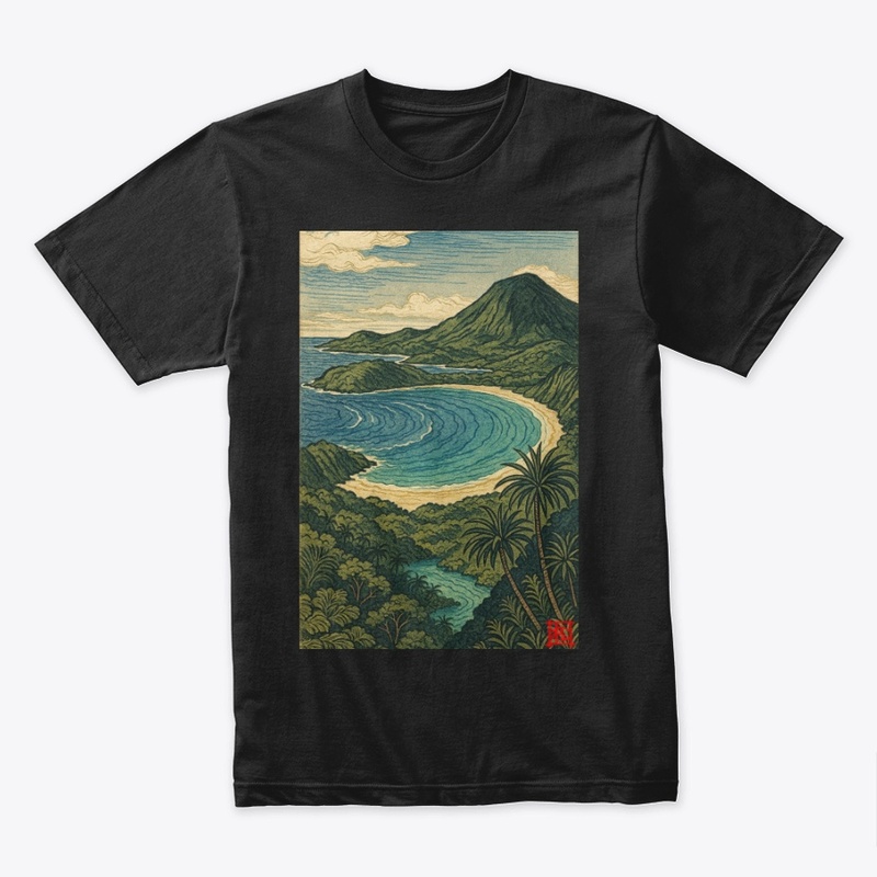 Hawaiian Bay - Katsushika Hokusai Style