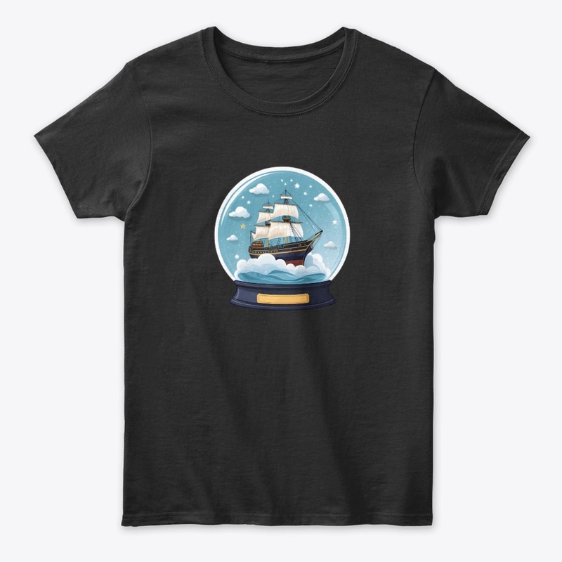 Cloud Ship in a Snow Globe.