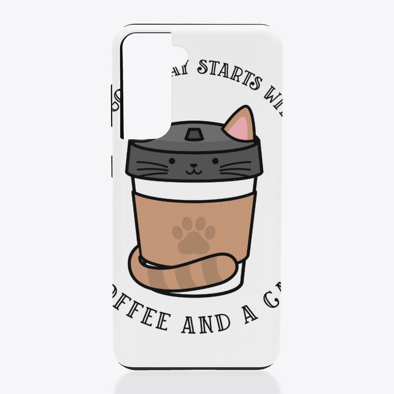 A good day starts with coffee and a cat
