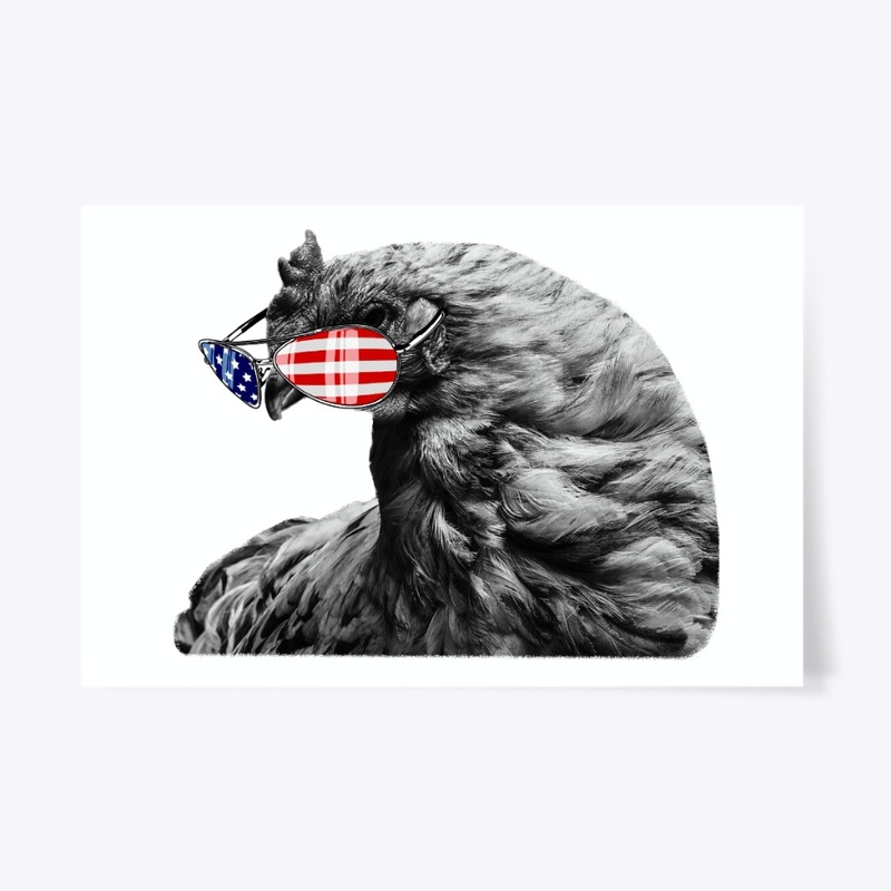Vintage American Flag Patriot Chicken