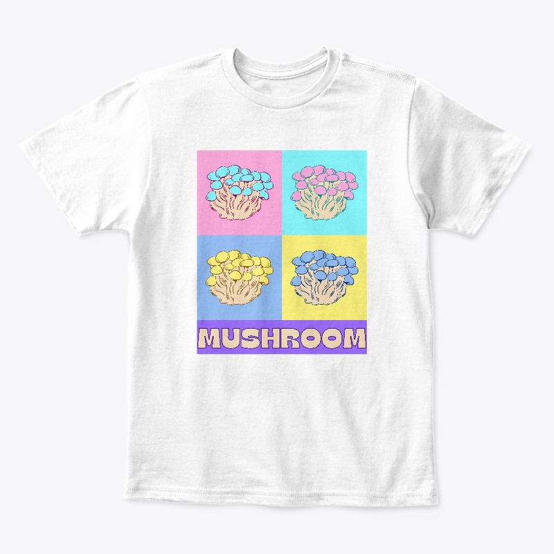 Cute baby pastel four mushroom collage