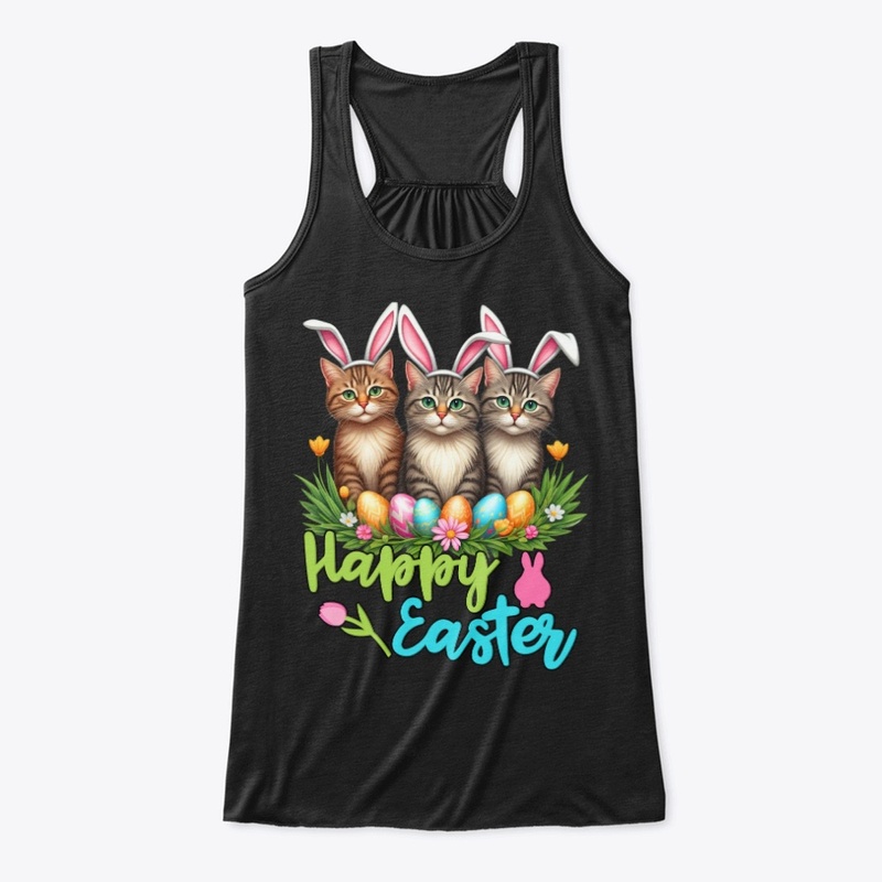 Happy Easter Cute Bunny Cats