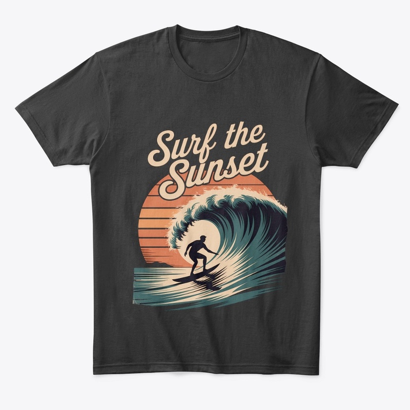 Surf the Sunset graphic tee, surfing