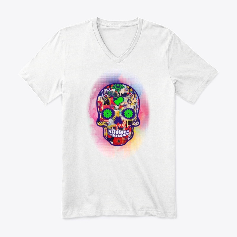 Colorful skull scrap paper