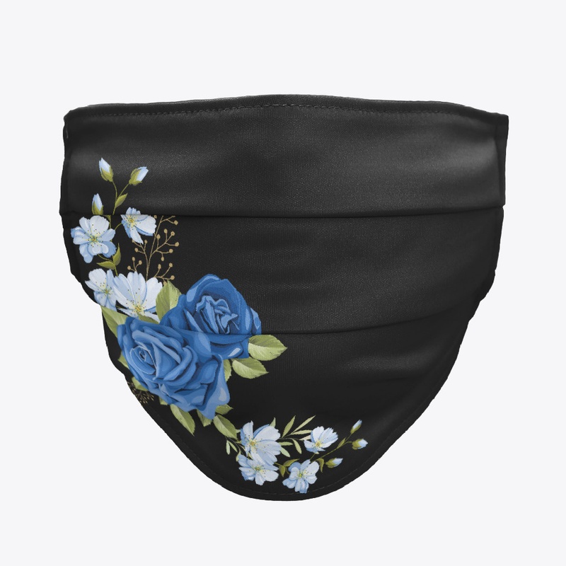 blue rose face mask