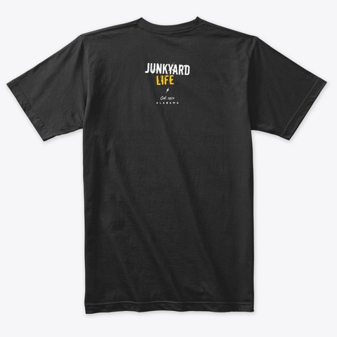 Junkyard Life Logo Tshirt #1 Vintage Black T-Shirt Back