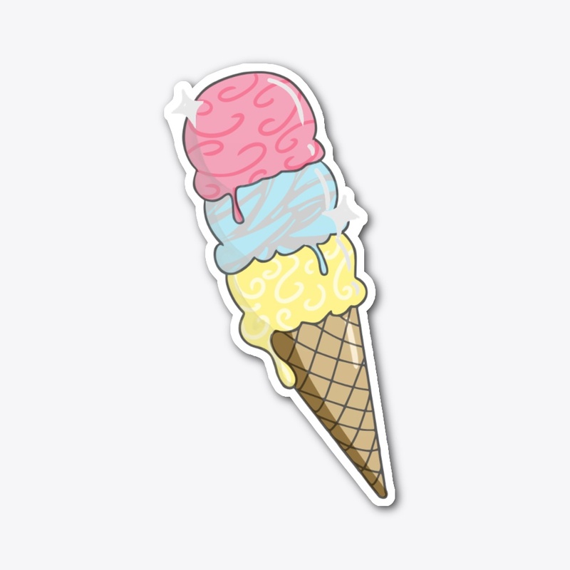 Genderflux Ice Cream Sticker