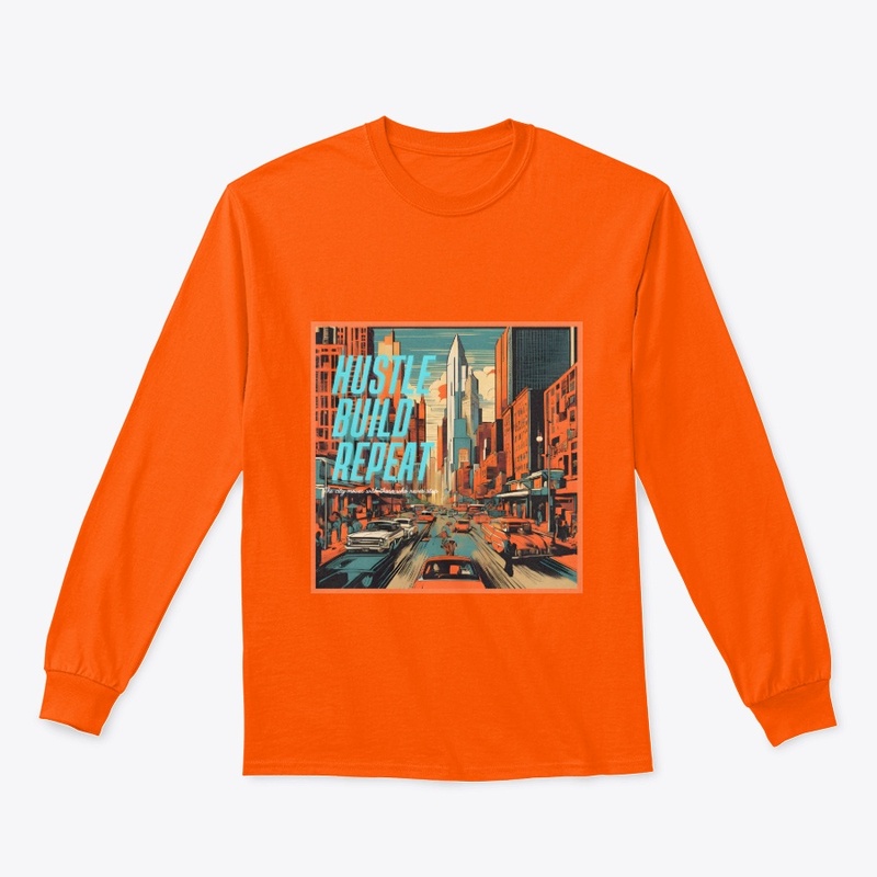 Hustle,Build,Repeat - Retro Cityscape