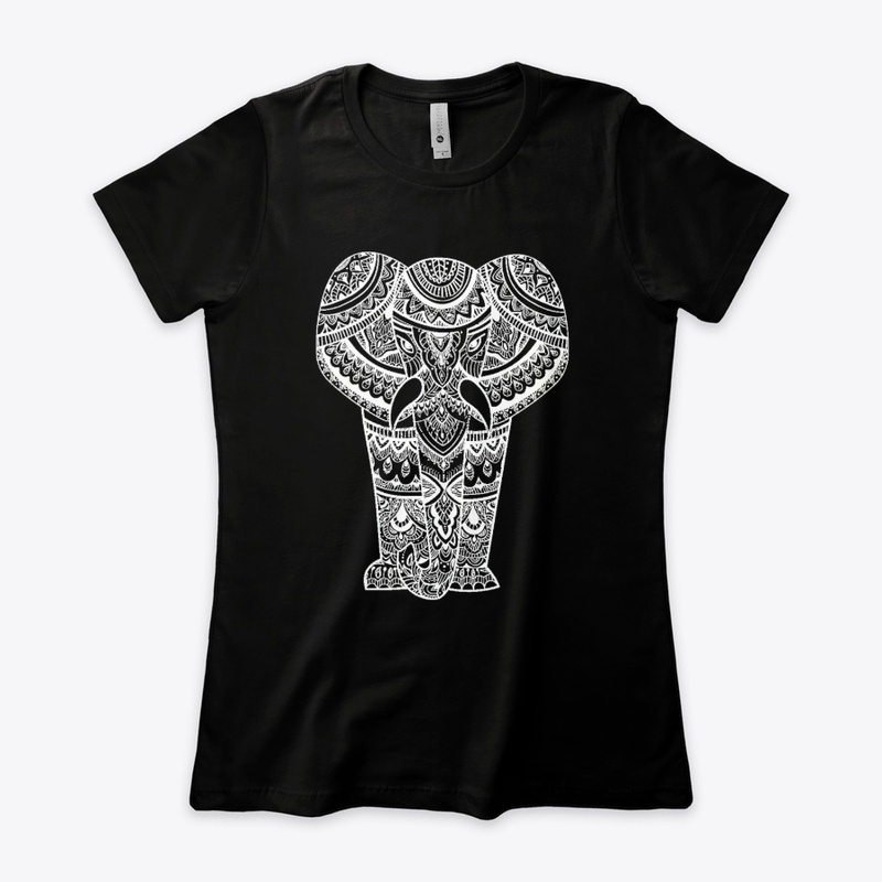 Womens Elephant's patterns art tee