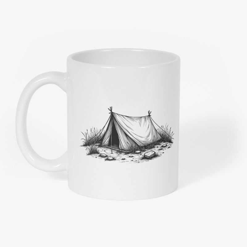 Vintage Camping Tent Drawing