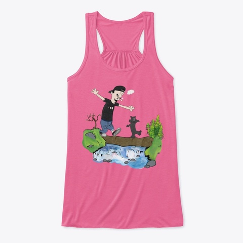 Kitty And Shabs Neon Pink T-Shirt Front