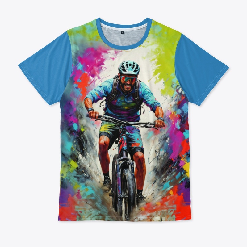 Mountain Biking Action Original Artwork