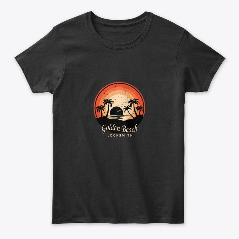 Golden beach locksmith vector t shirt 