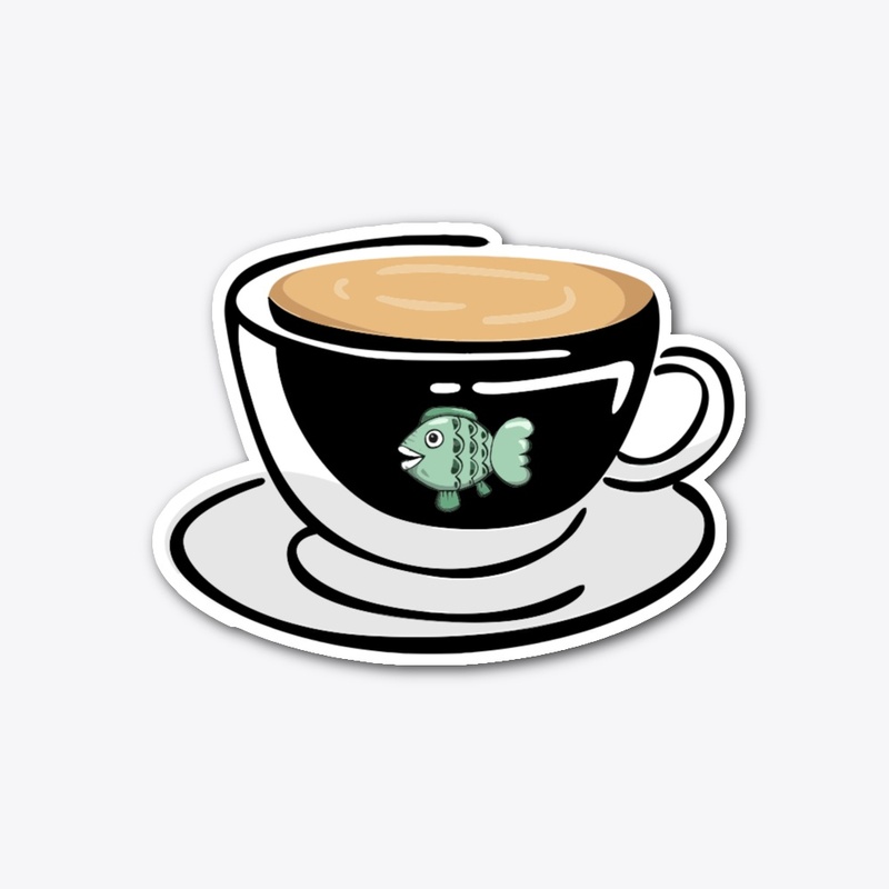 FISH MUG COFFEE STICKER