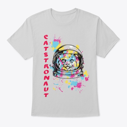Catstronaut Light Steel T-Shirt Front