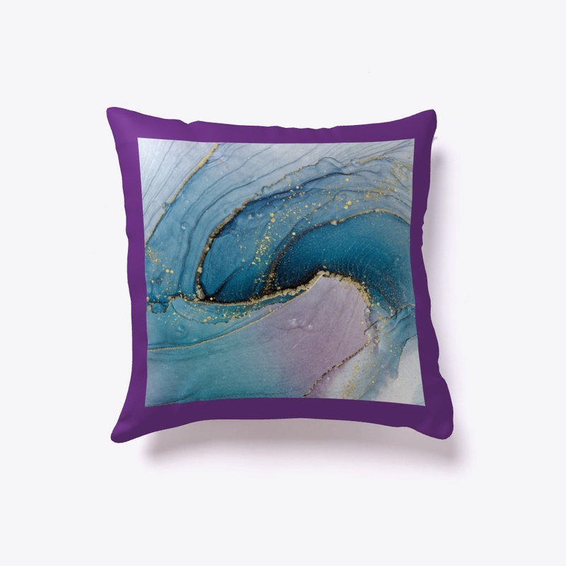 "Blue Fluid Art Pillow"