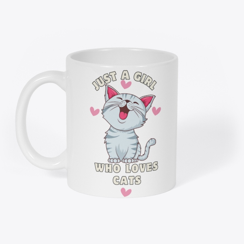Girl Who Loves Cats – Cat Lover T-Shirt