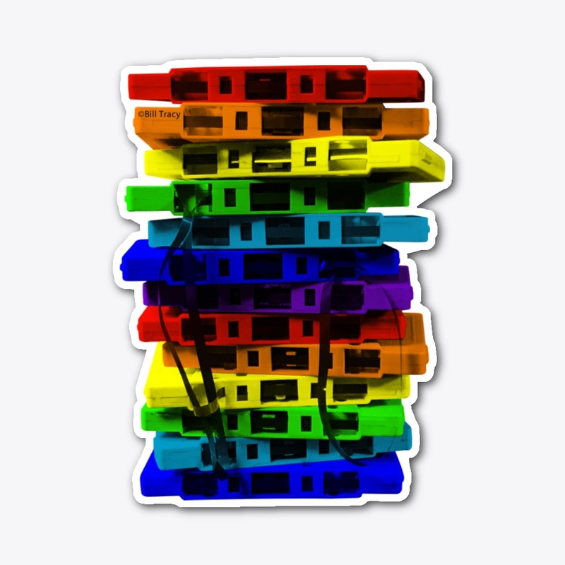 Colorful Stack Of Cassette Tapes