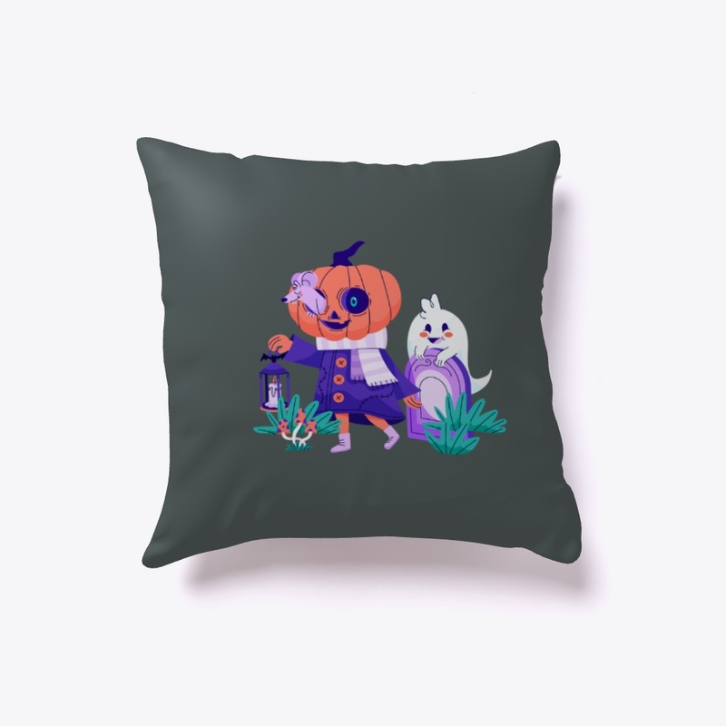 Halloween with Pumpkin and Ghost