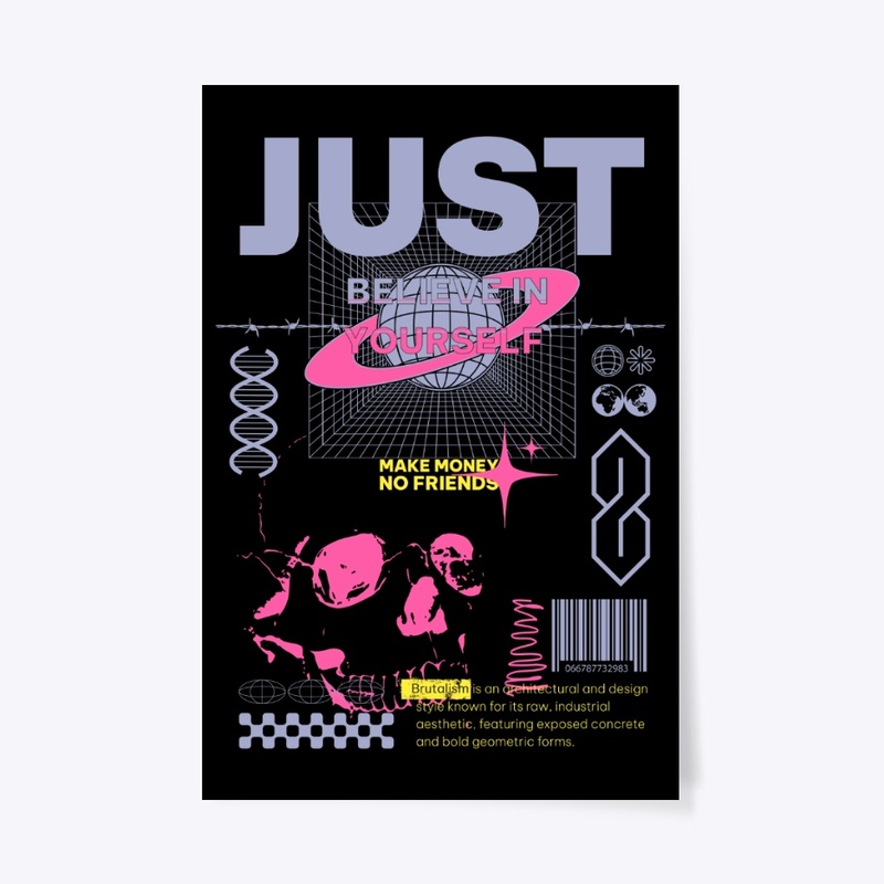 Just Believe In Yourself Quote Lettering
