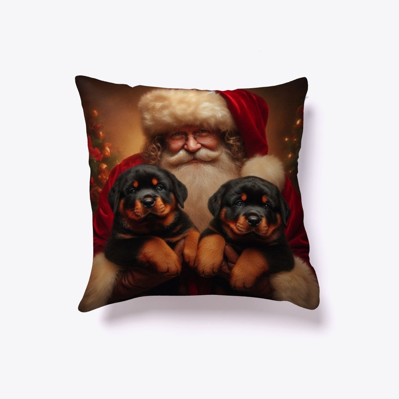 Santa with Rottweilers