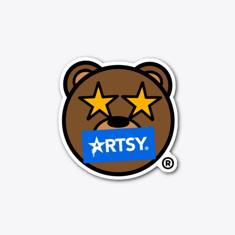 Artsy Life Teddy Bear Logo Sticker