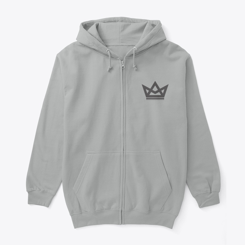 crown. full zip medium weight hoodie.