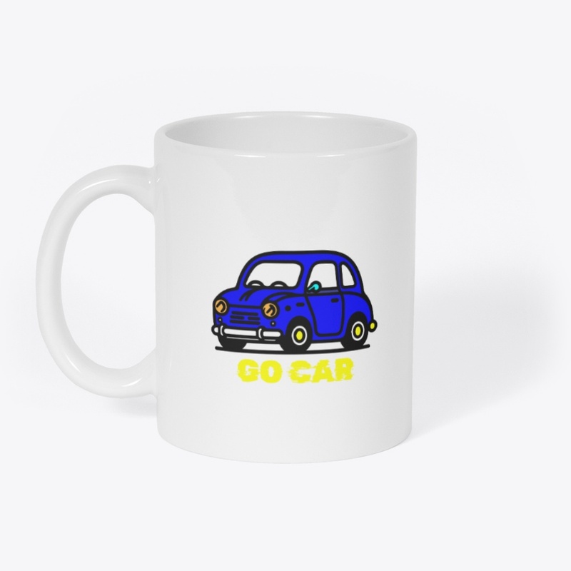 Blue Cartoon Car Go Gear