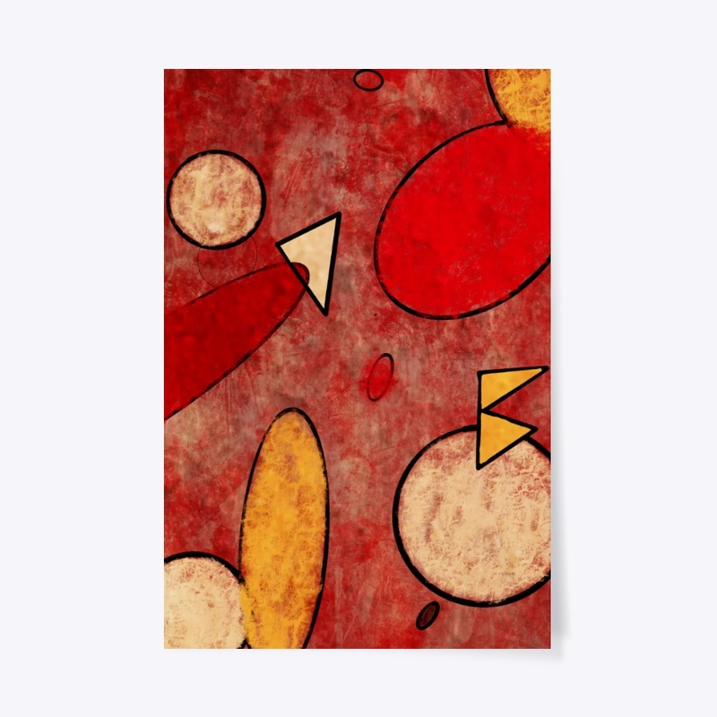 Circular Pattern Abstract Red Fall Tee