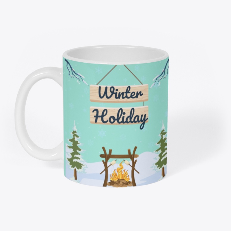 Cozy Winter Holiday Campfire Scene
