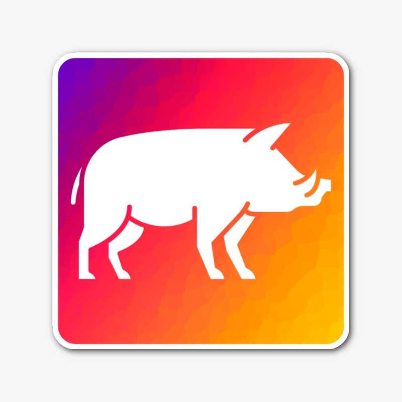 'The White Boar' Die Cut Sticker