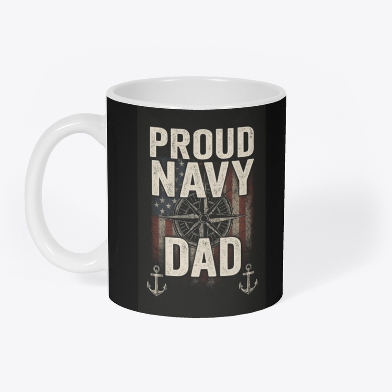 Proud Navy Dad Compass Anchor Flag